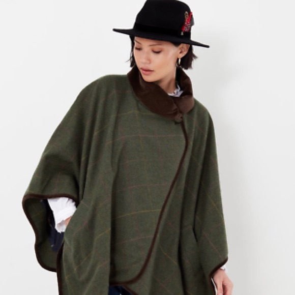 Nwot Joules Green And Brown Cape
